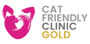 Cat-Friendly-Clinic-GOLD-logo-AW3 Logo che certifica che l'Ospedale Veterinario San Francesco a Treviso è una clinica a prova di gatto